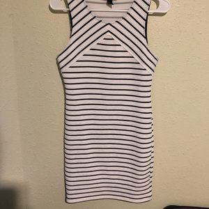 Black and white striped dress